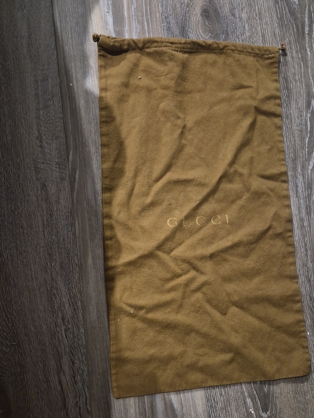 Gucci Brown Drawstring Logo Dust Bag